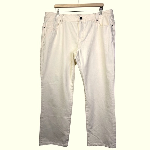 CAbi Denim - Cabi Jeans Women's Size 16 Cream Denim Pants Straight Leg Classic Style